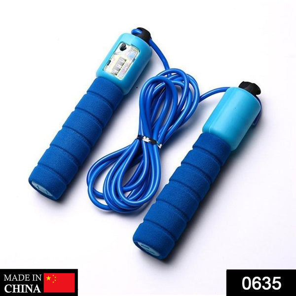 Skipping rope with electronic counter for exercise.