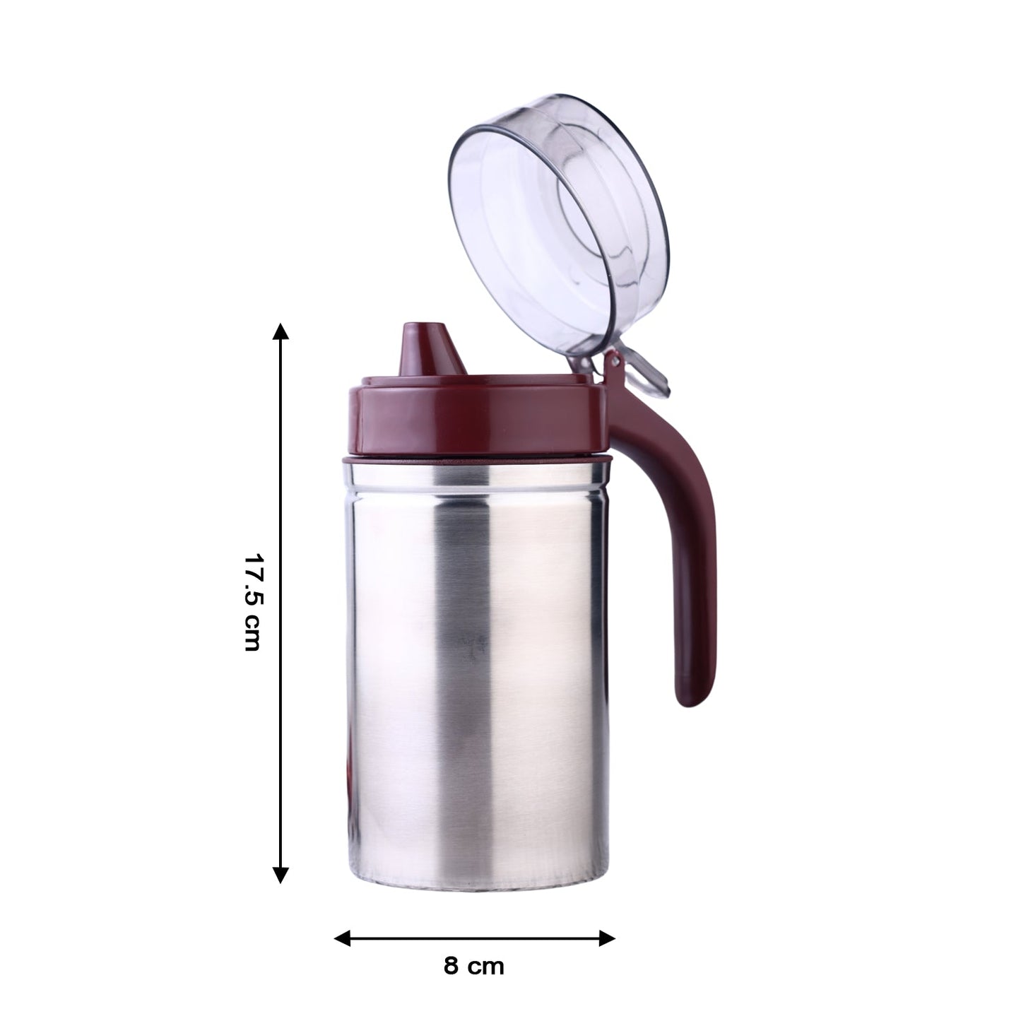 Compact stainless steel oil dispenser, 500ml