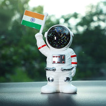 Solar Power Astronaut Ornament Moving Hand with Indian Flag (1 Pc)