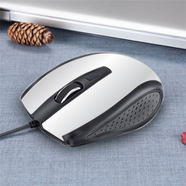 Wired mouse for laptop and desktop, silver, fast response