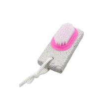 Foot and hand brush with pumice stone, effective for exfoliating dead skin.