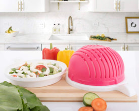 Fast salad cutter bowl for kitchen convenience