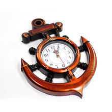 Decorative wall clock featuring an anchor design.