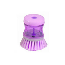 Handy cleaning brush with integrated soap dispenser for easy scrubbing