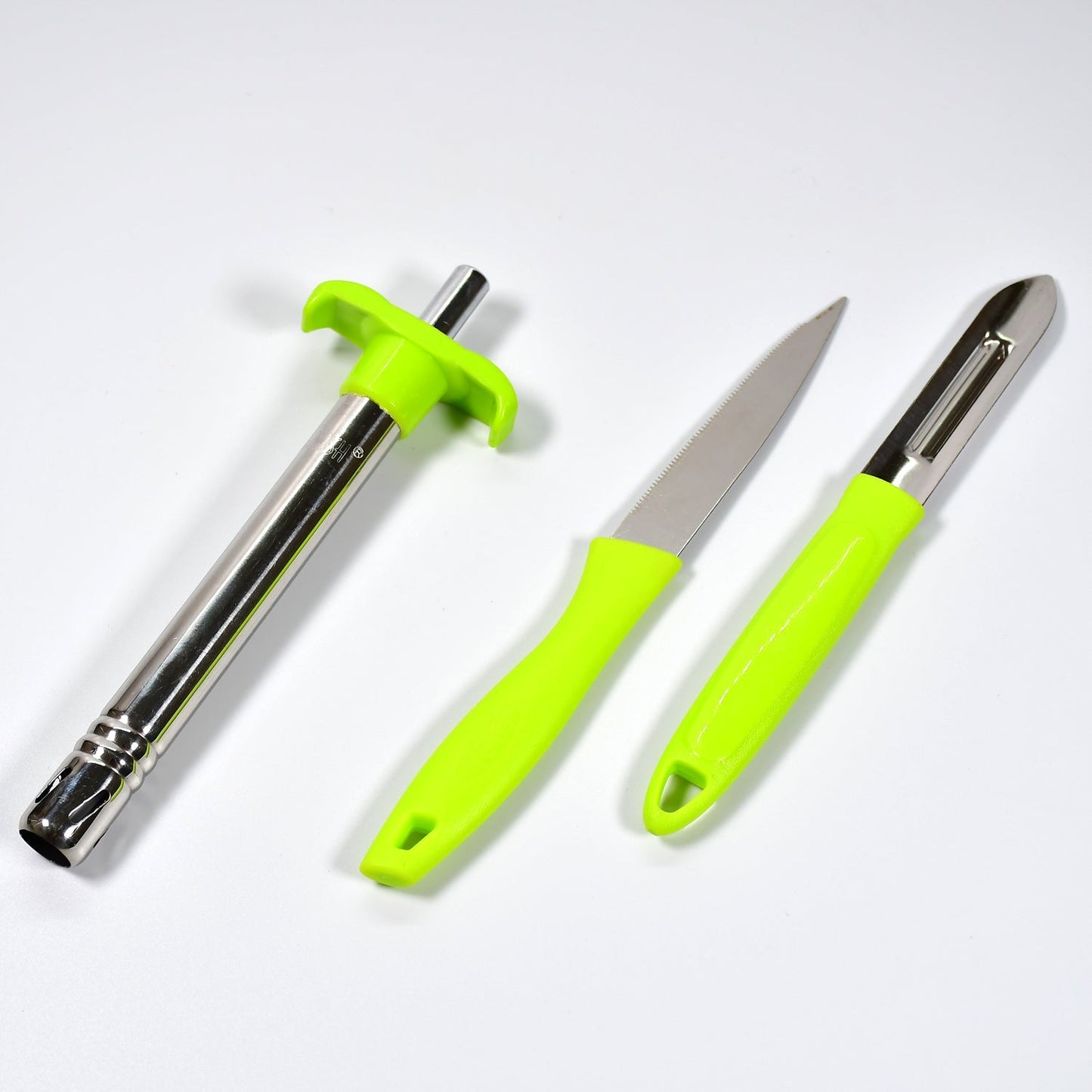 Knife, peeler, and lighter combo set for kitchen use